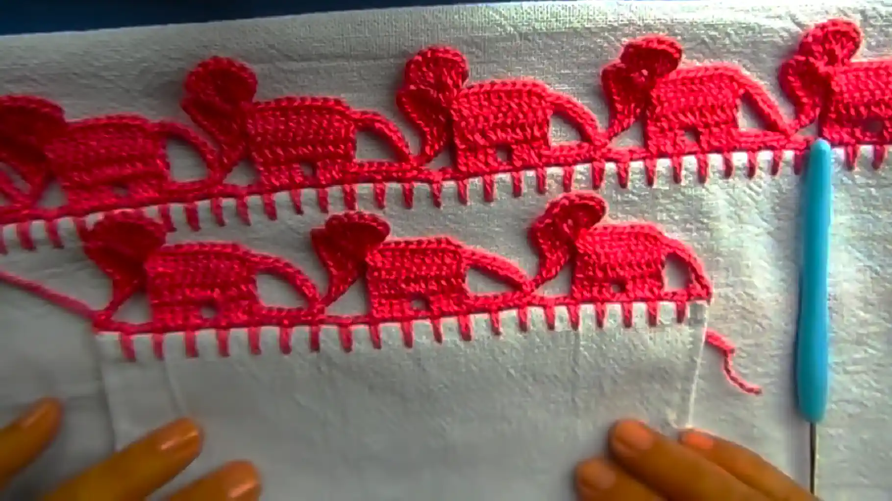 Bico Em Crochê Com Elefantes 75 com Passo A Passo Vídeo Aula