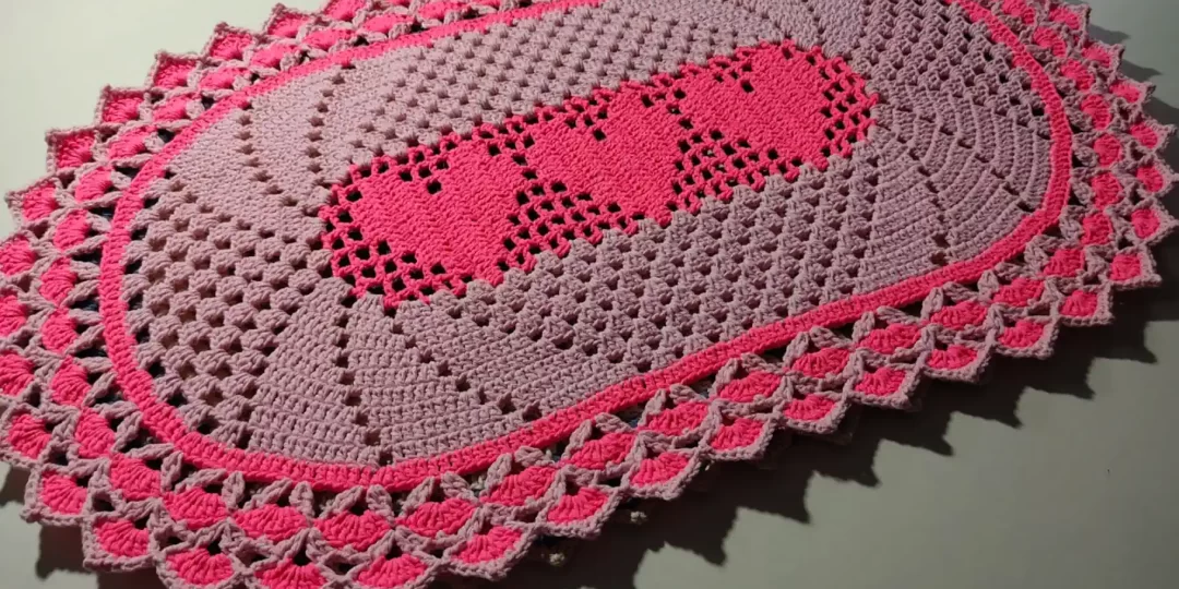 Como Fazer Tapete de Crochê Oval Amore Modificado Passo a Passo
