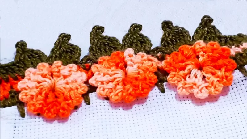 Bicos De Crochê Com Motivos De Flores Passo A Passo