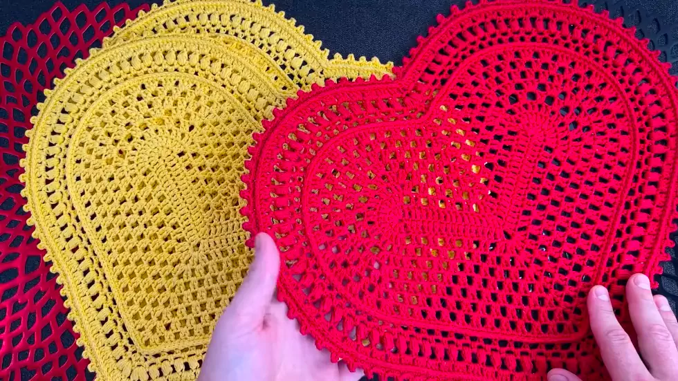 Como Fazer Sousplat De Croche Simples Passo A Passo Forma De Coração
