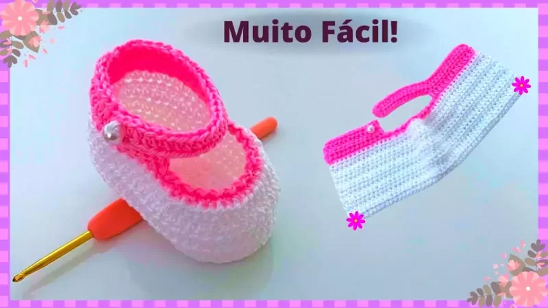Sapatinho De Croche De Luxo Para Bebe Saida Maternidade Fácil Fazer